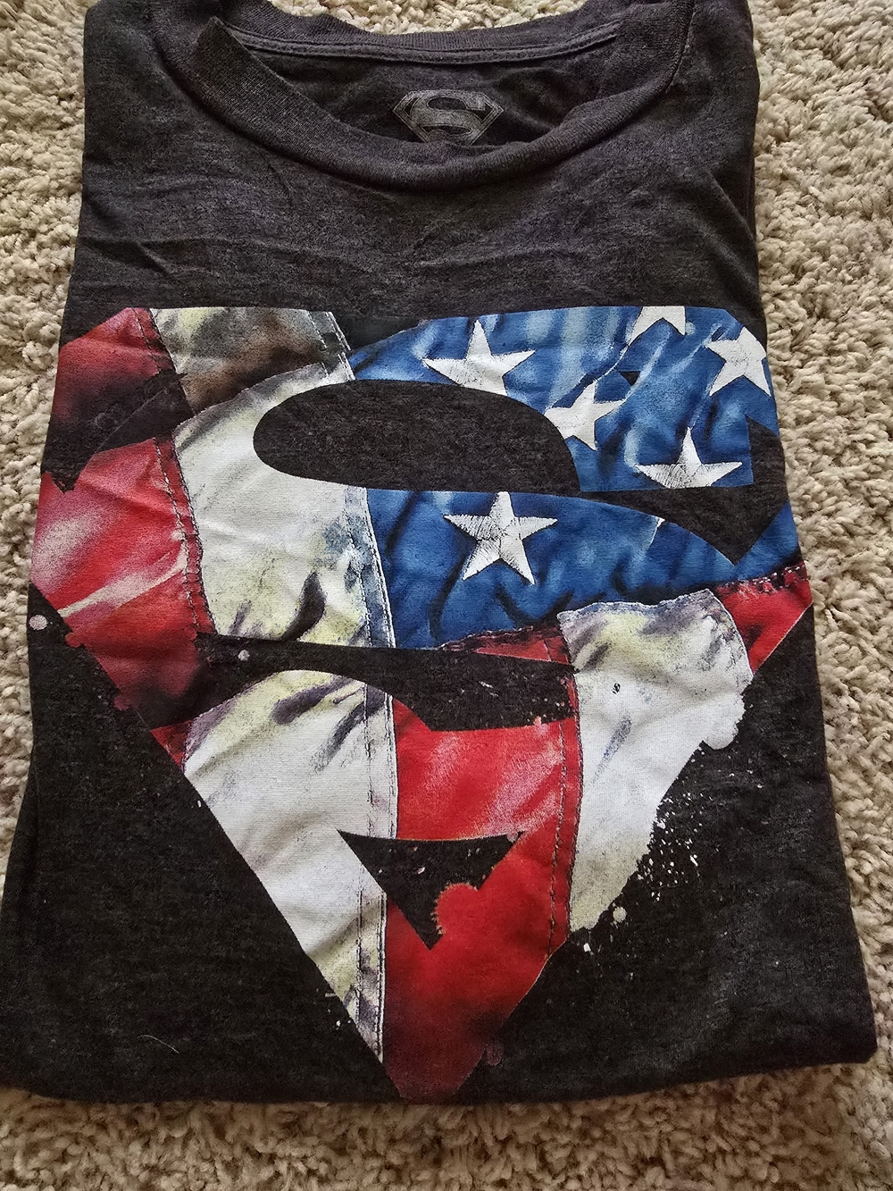 DC Comics Gray Superman Logo Tee